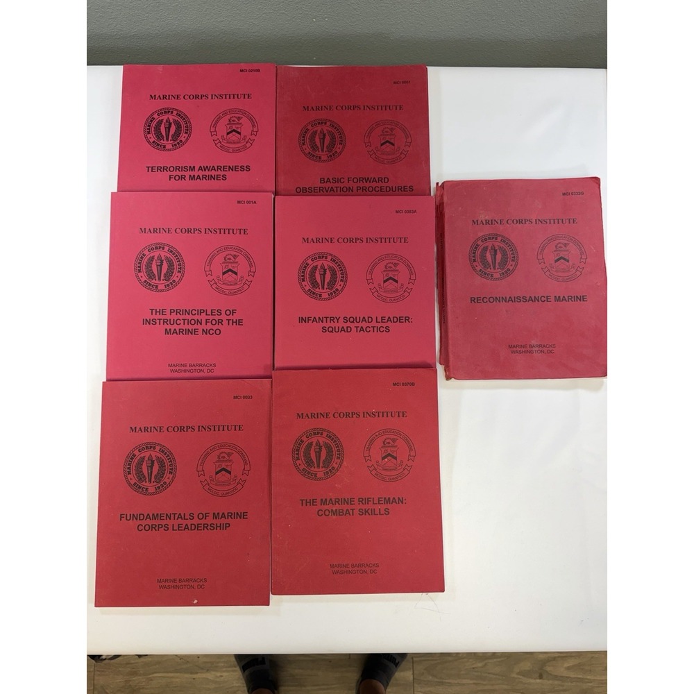 Lot of 7 Vintage USMC MCI Marine Corps Institute Manual Recon Rifleman MCO Squad